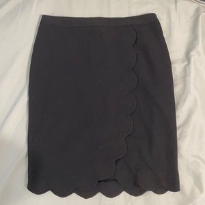 ASOS Tulip scalloped hem black skirt